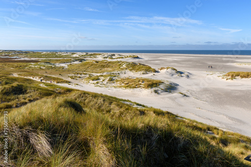 Amrum island, Germany:  at the beach of Amrum. sunny weather, dune landscape photo