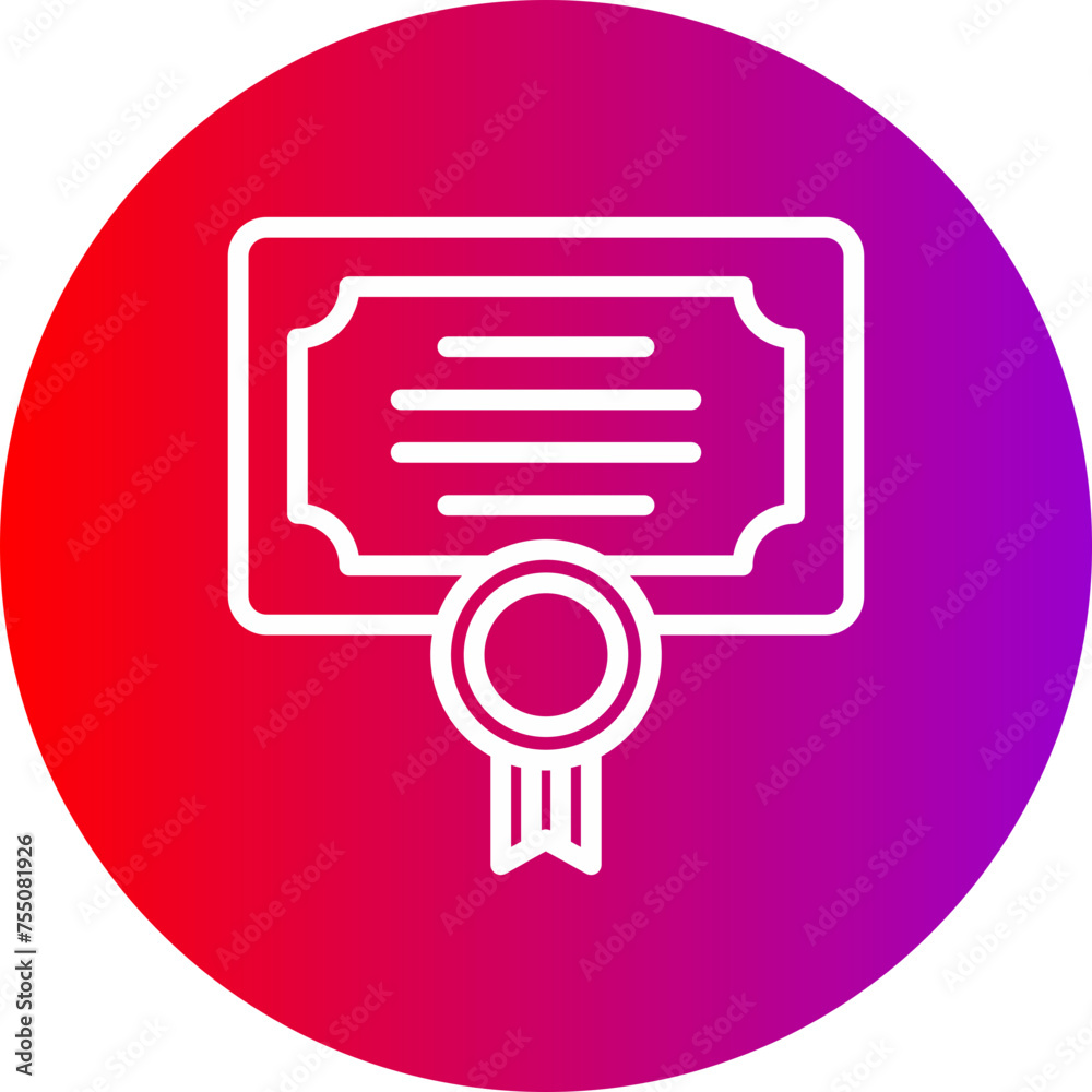 Diploma Line Gradient Circle Icon