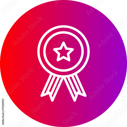 Badge Line Gradient Circle Icon