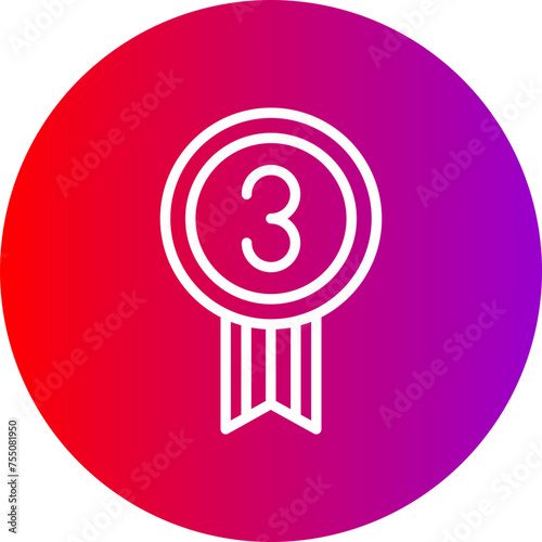 Medal Line Gradient Circle Icon