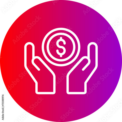 Reward Line Gradient Circle Icon