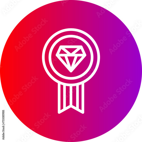Badge Line Gradient Circle Icon