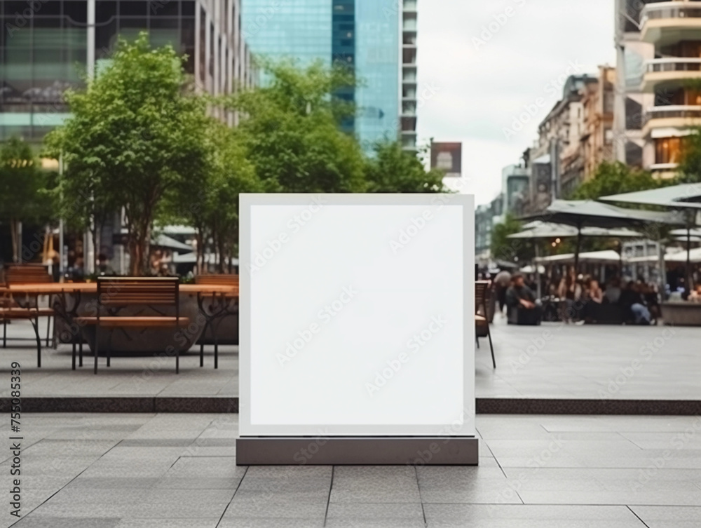 display blank clean screen or signboard mockup for offers or advertisement in public area 