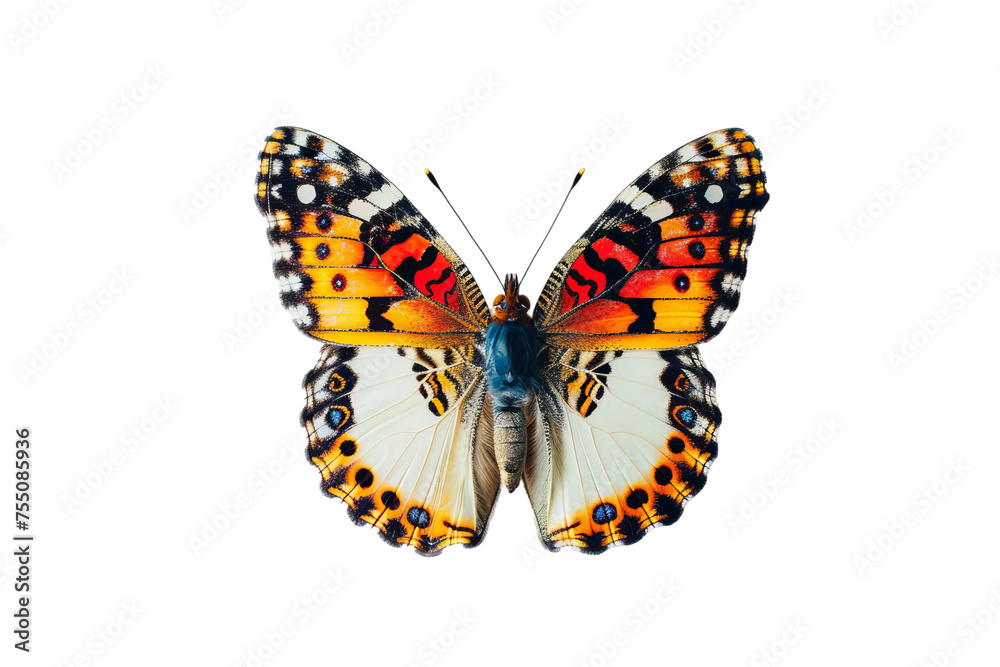 Fototapeta premium colorful isolated butterflies on white background 