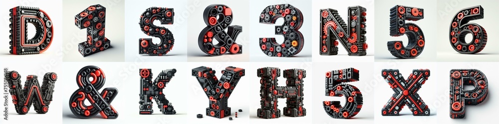 Fototapeta premium plastic toys blocks 3D Lettering Typeface. AI generated illustration