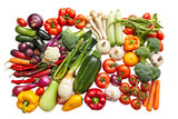 fresh vegetables on white background