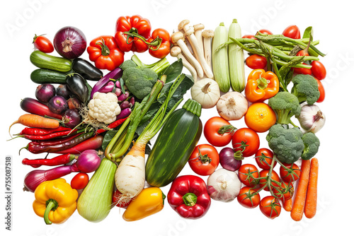 fresh vegetables on white background