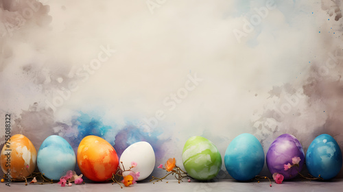 Easter card with colored eggs