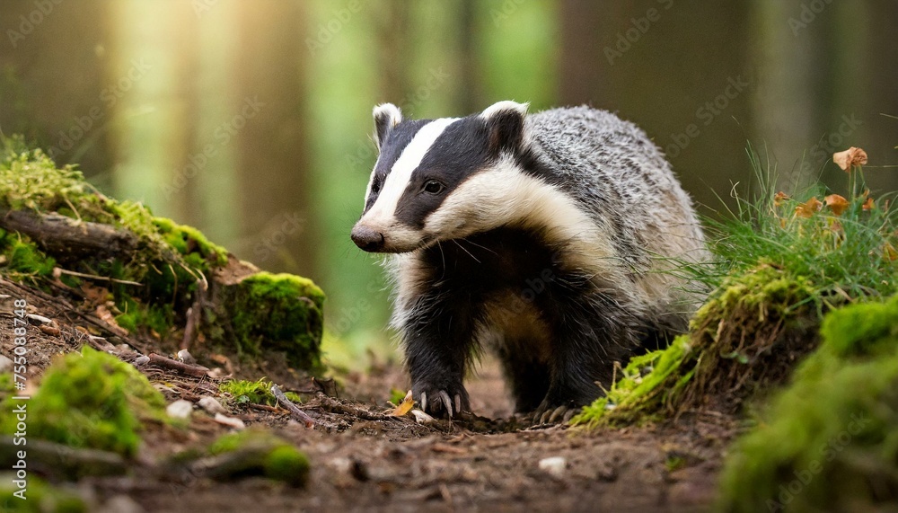 Fototapeta premium a badger in the German forest