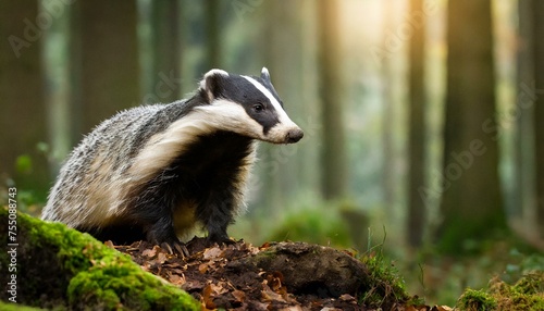 a badger in the German forest