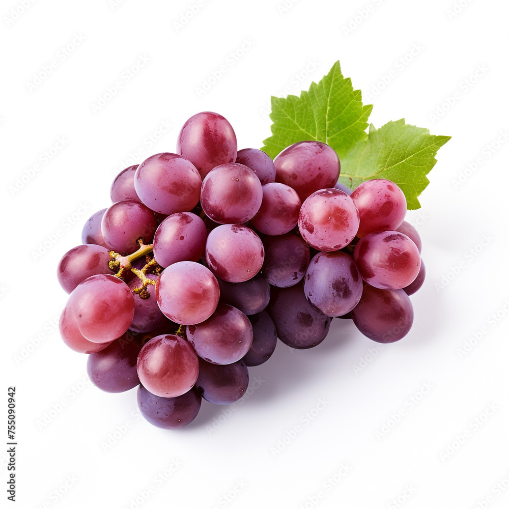 Fototapeta premium grapes, white background, professional photo сreated with Generative Ai