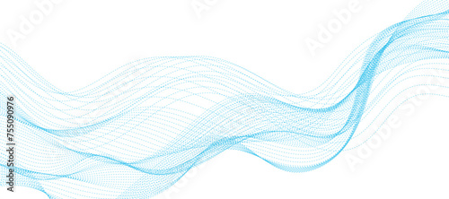 Abstract vector background with blue wavy lines. Blue wave background. Blue lines vector illustration. Curved wave. Abstract wave element for design.