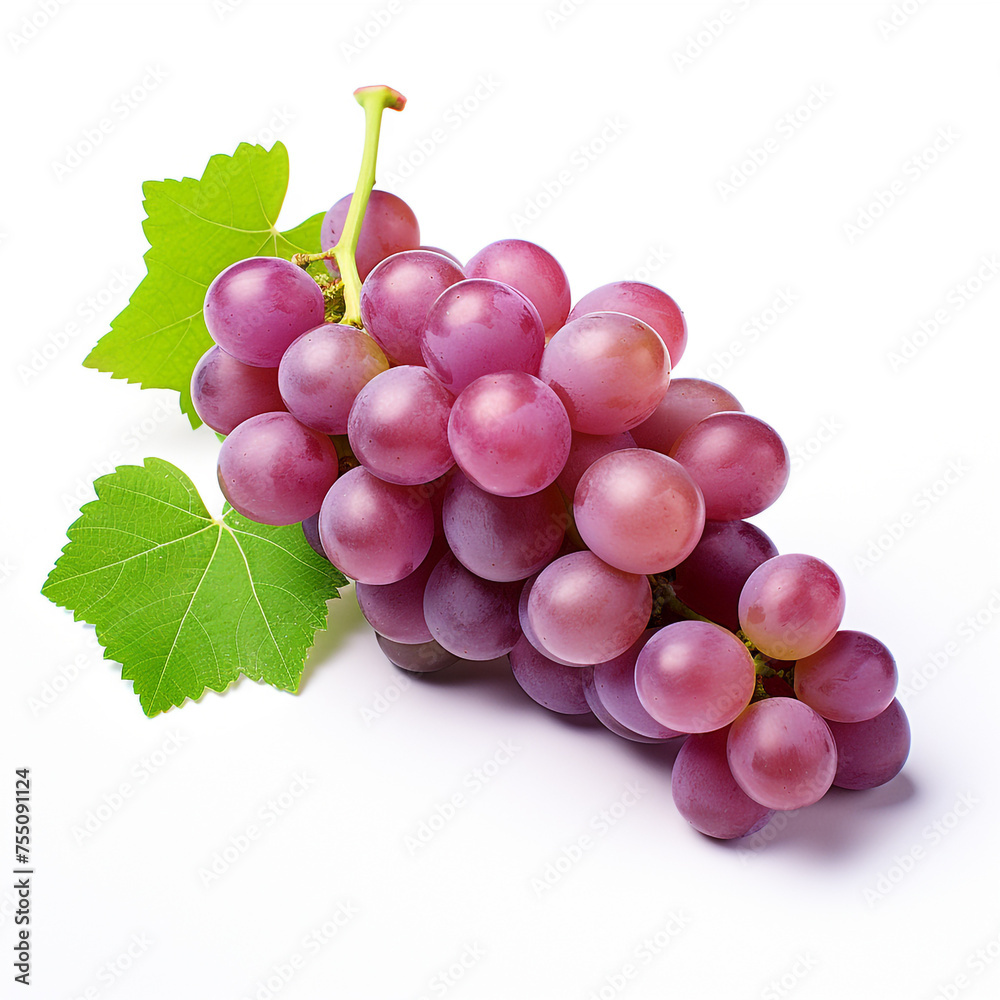 Fototapeta premium grapes, white background, professional photo сreated with Generative Ai