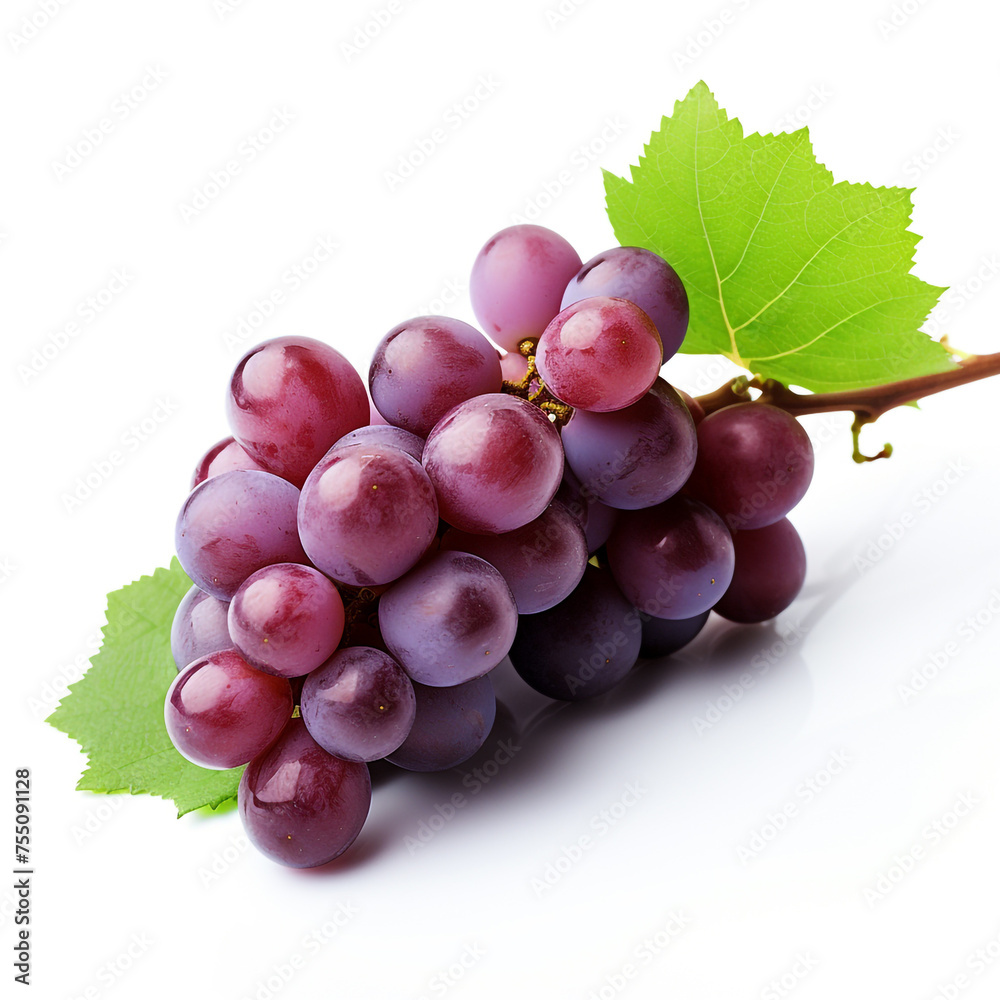Fototapeta premium grapes, white background, professional photo сreated with Generative Ai