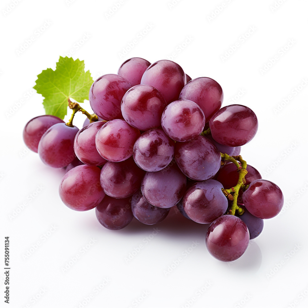 Fototapeta premium grapes, white background, professional photo сreated with Generative Ai