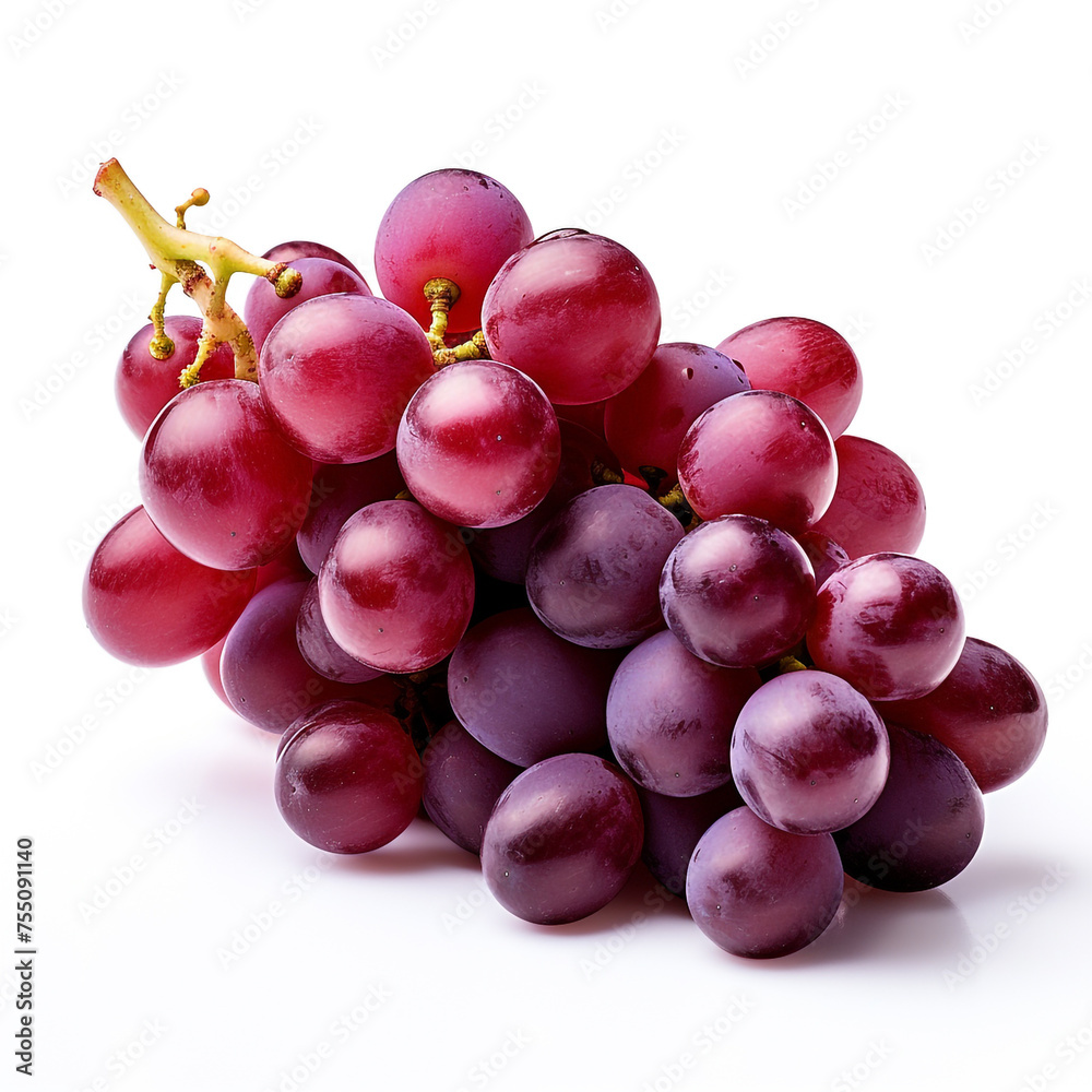 Fototapeta premium grapes, white background, professional photo сreated with Generative Ai