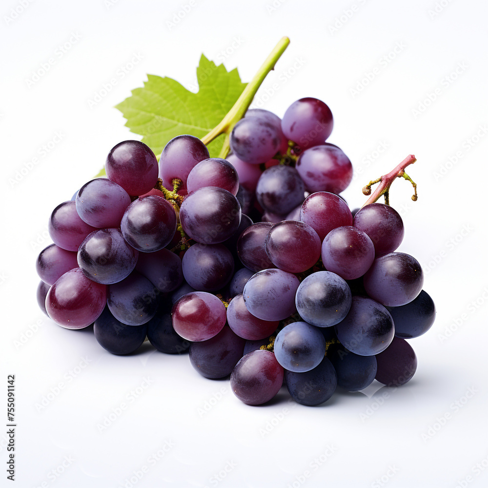 Fototapeta premium grapes, white background, professional photo сreated with Generative Ai