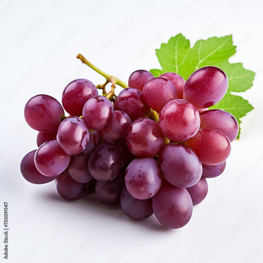 Fototapeta premium grapes, white background, professional photo сreated with Generative Ai