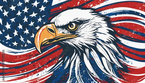 america flag eagle and logo for poster background or banner