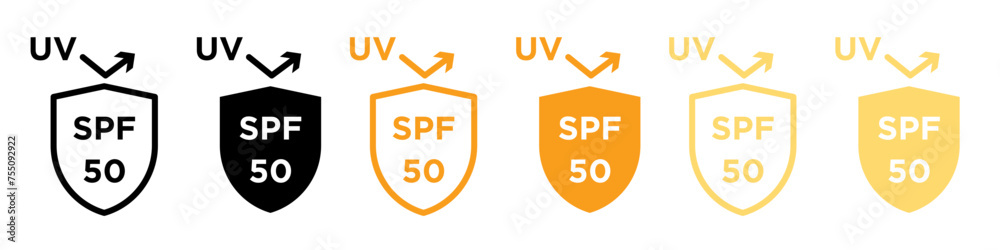 UV SPF 50 protect icon line art vector UV SPF 50 protect icon line art vector