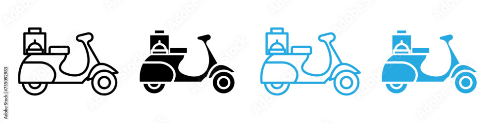 Obraz premium Food home delivery icon line art vector