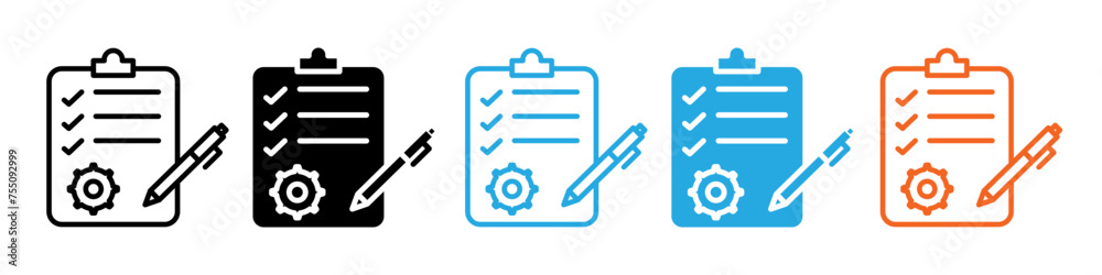Project management icon line art vector Project management icon line art vector