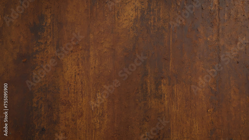 Exploring Marvels of Textural Intricacies: Grunge & Rust Iron Texture, Embraced by Rust & Oxidized Metal Background, Depicting Old Metal Iron Panel in Landscape with Gold Brown Color & Corrosion.