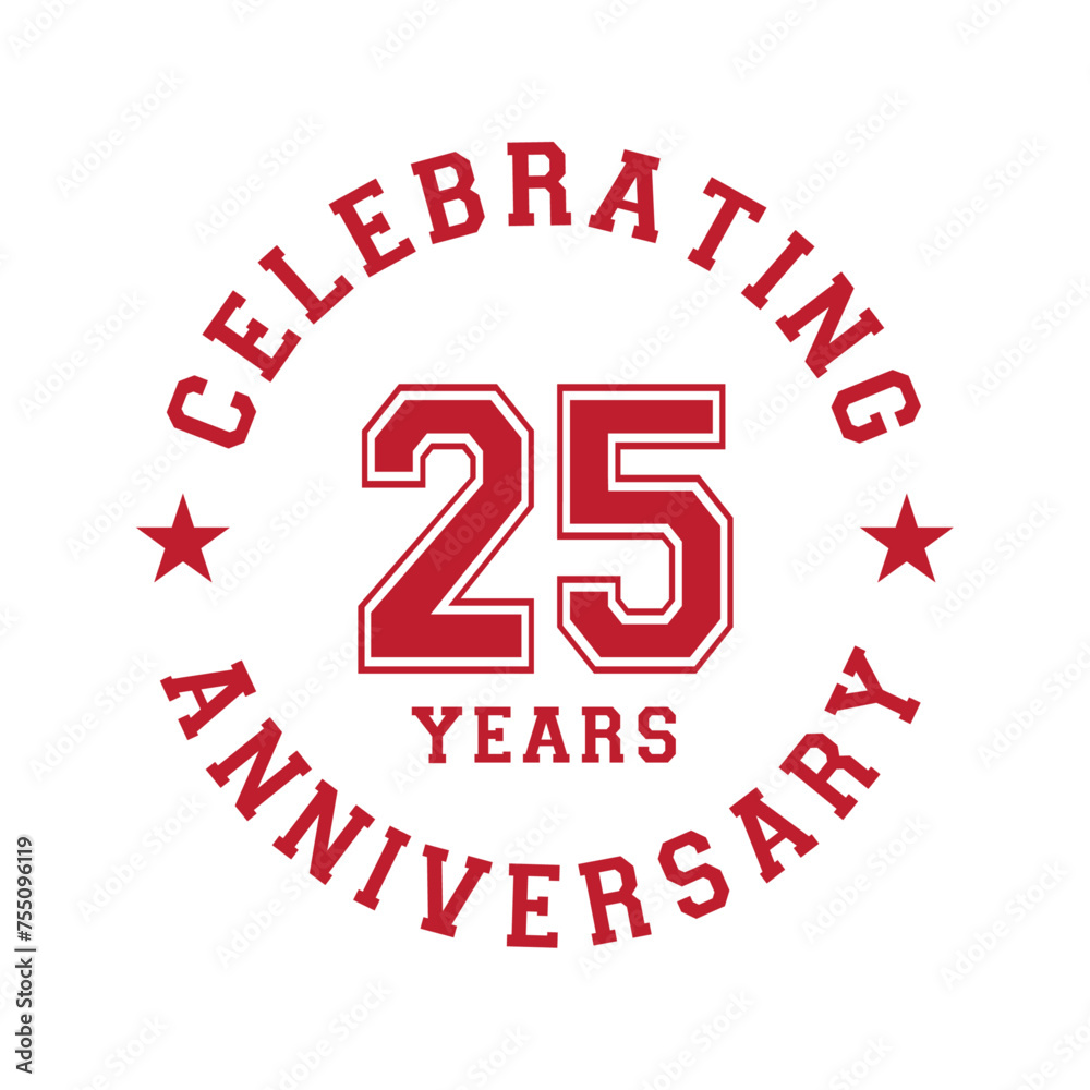25 years anniversary celebration design template. 25th vector and illustration. 25 years anniversary celebration design template. 25th vector and illustration.