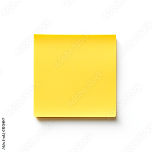 Yellow sticky post it note, white background, professional photo сreated with Generative Ai