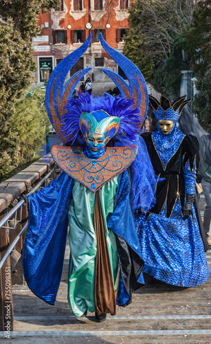 Blue Disguised Persons, Venice Carnival