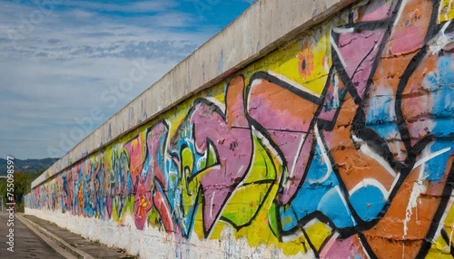 colorful graffiti on the wall © Claudio