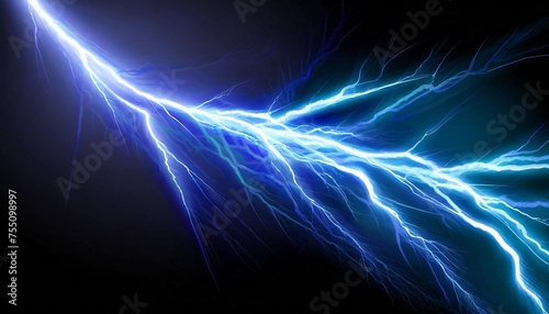 abstract blue lightning on dark background © Claudio