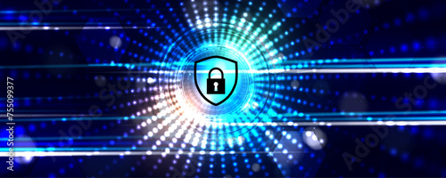 Cyber security and information or network protection. Future cyber technology web services for business and internet project