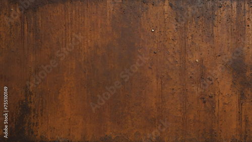 Embarking on a Journey through Textural Complexity: Grunge and Detailed Rust Iron Texture, Set against Rust and Oxidized Metal Background, Landscape with Slightly Gold Brown Color and Corrosion