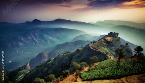 india south munnar nilgiris tea estate mountain hill top travel trekking clouds photo