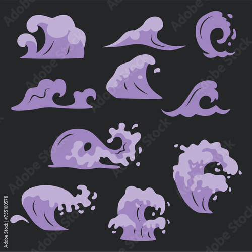 sea wave water element collection set