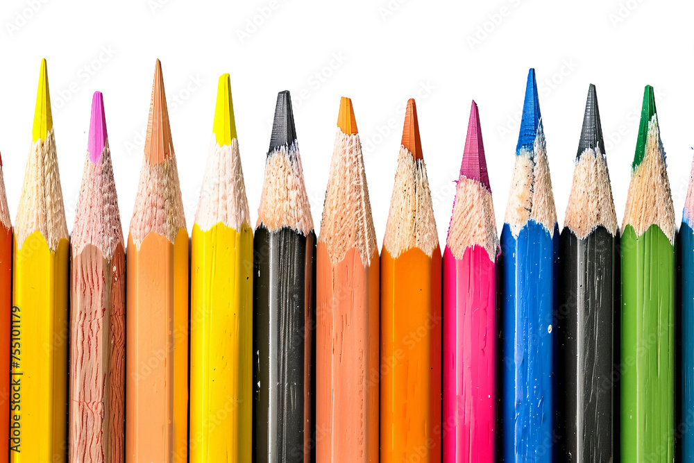 pencils on white background pencils on white background