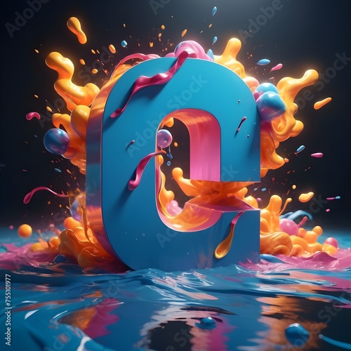 colorful elegant letters rainbow design  