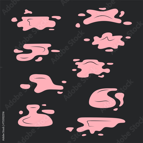 water puddle element collection set vector