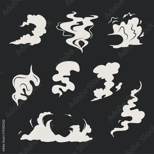 smoke clip art element collection set