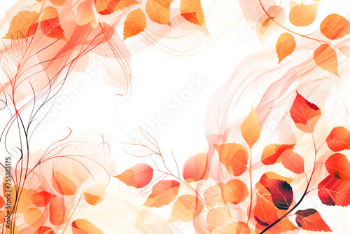 Autumn abstract background with organic lines and textures on white background. Autumn floral detail and texture. Abstract floral organic wallpaper background illustration