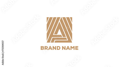 Letter A multiple lines interior architect decoration event builder construction  vector logo template