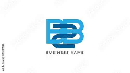 B2B business BB2 letter digit vector logo template