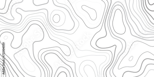 Background of the topographic map. Topographic map lines, contour background. Black and white abstract background