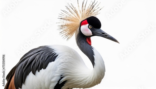 japanese crane or red crowned crane grus japonensis isolated on white background photo
