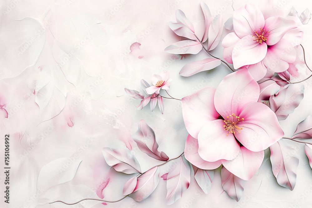 Flowers in the style of watercolor art. Luxurious floral elements, botanical background or wallpaper design, prints and invitations, postcards. Delicate flower leaves Flowers in the style of watercolor art. Luxurious floral elements, botanical background or wallpaper design, prints and invitations, postcards. Delicate flower leaves