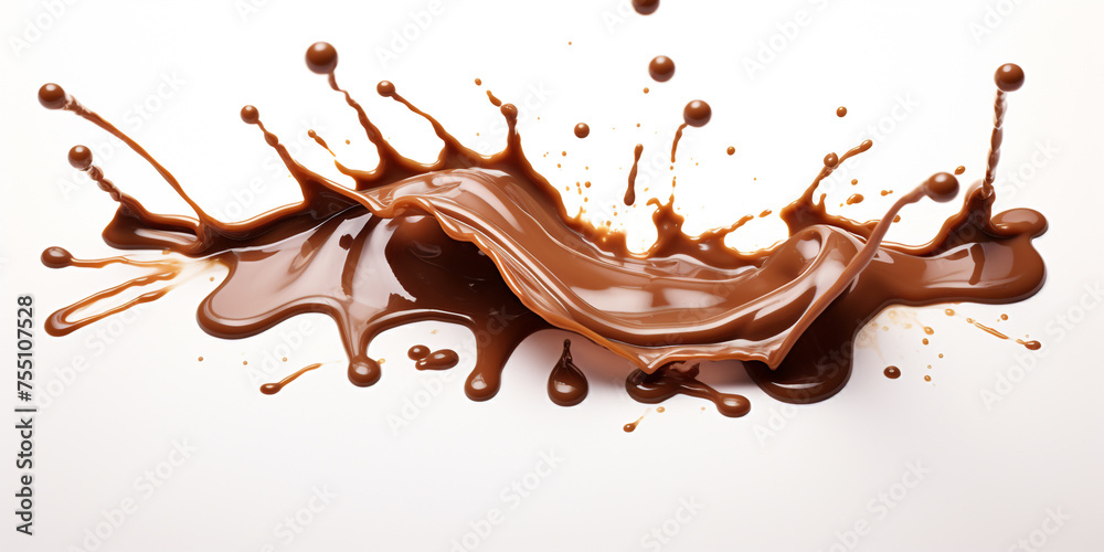Pouring chocolate dripping, white background, professional photo сreated with Generative Ai Pouring chocolate dripping, white background, professional photo сreated with Generative Ai