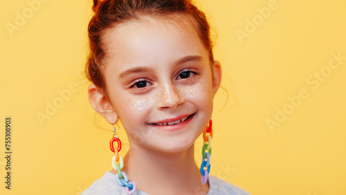 Cute child cheerful kid smiling cute little girl