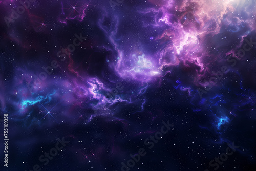 Nebula and galaxies in space. Abstract cosmos background