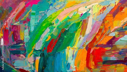 abstract symphony of colors in the style of rich thick impasto painting visionary abstract painting 16 9